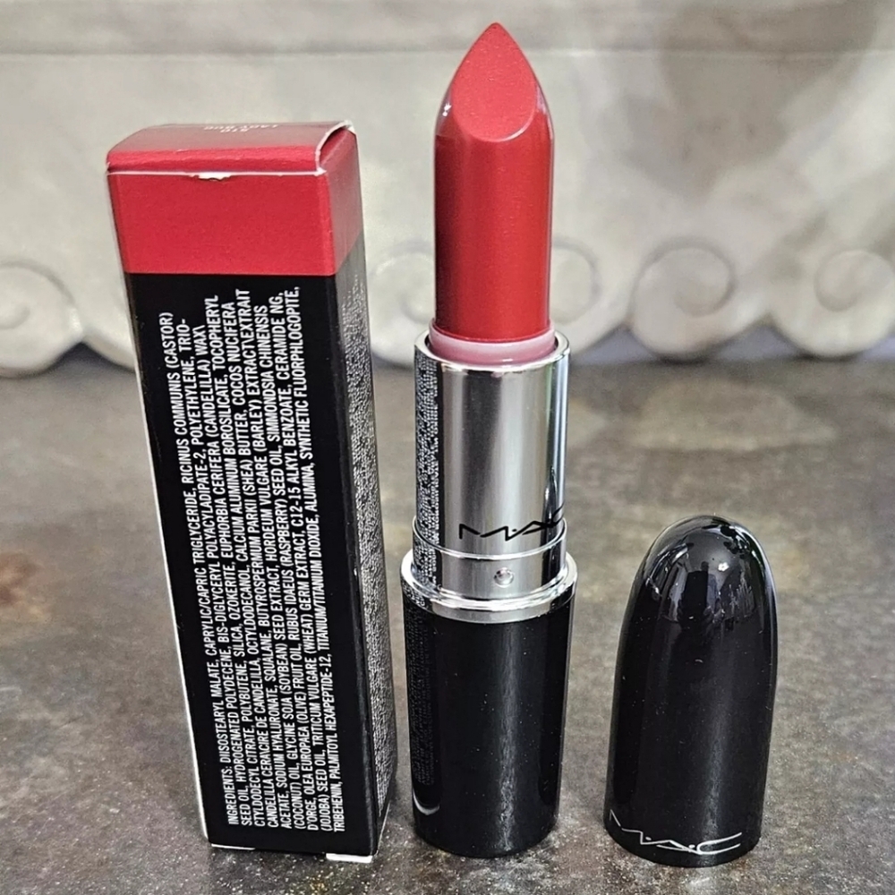 2 Tubes MAC Lustreglass Lipstick #510 LADY BUG Full Size .10 oz NIB! - Picture 3 of 4
